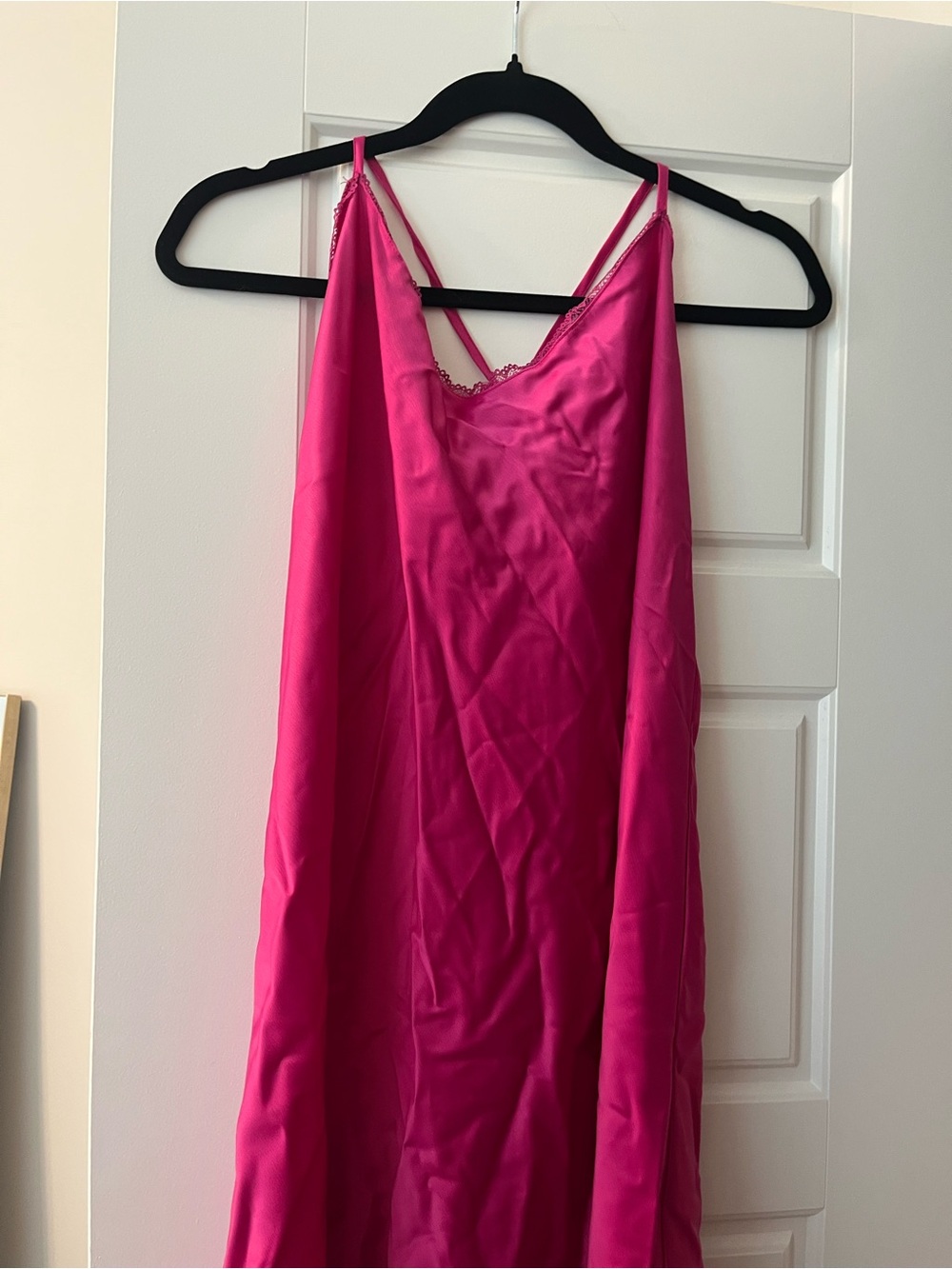 Pink Satin Slip Dress